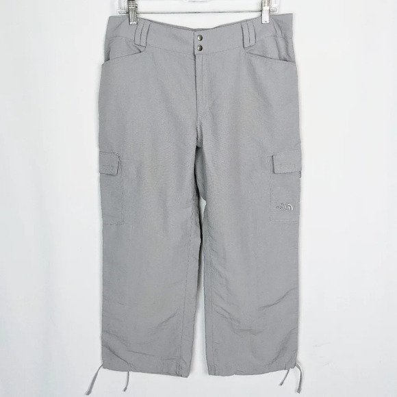 The North Face Women's Wide Leg Cargo Capri Pants Pockets Drawstring Hem sz. 12 - Picture 1 of 9